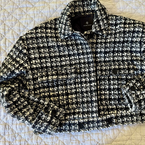 Anine Bing Adriana Tweed Crop Jacket, Size Medium, New - Picture 5 of 16